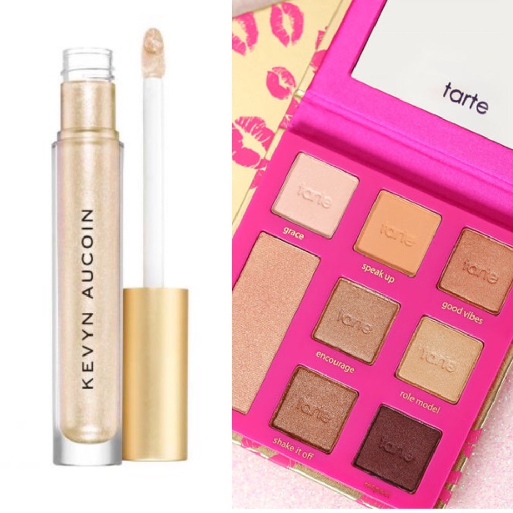 The molten lip color (whitegold) & tarte eyeshadow